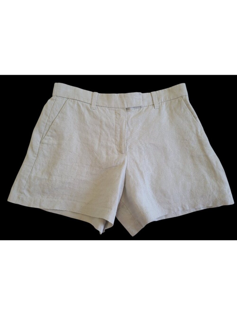 A&F Linen Collection Shorts Size 29 Beige 100% Linen Zip Button Pockets